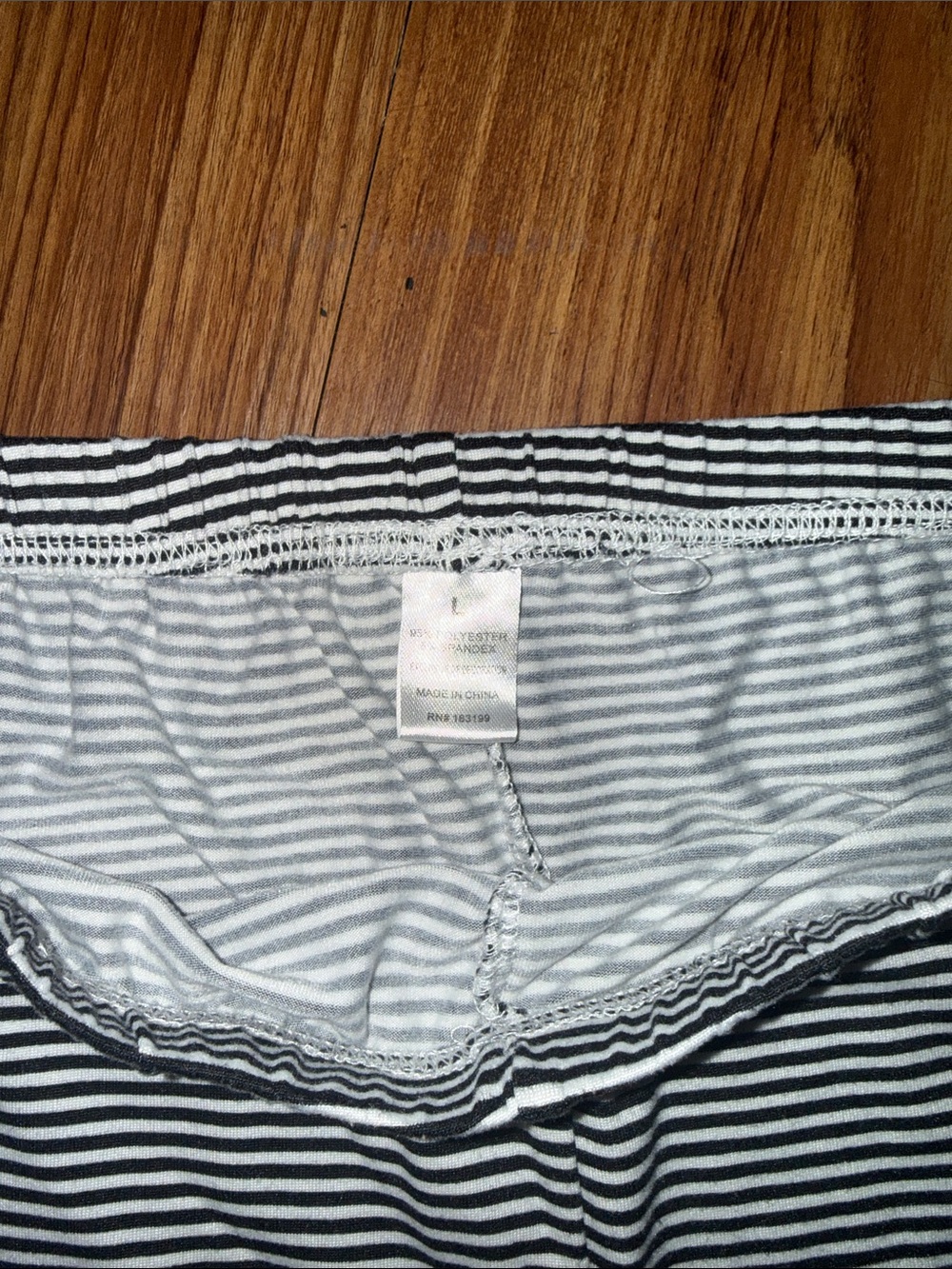 Womans Black and White Striped Lounge Pants